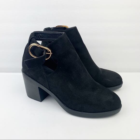 Topshop Berlin Block Heel Ankle Booties Black - Picture 1 of 5